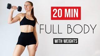 20 MIN FULL BODY STRENGTH & ENDURANCE - with weights, at home