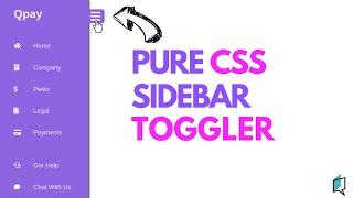 Sidebar toggle with pure CSS and no JavaScript.