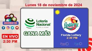 Lotería Nacional Gana Más y Florida Lottery en VIVO │Lunes 18 de noviembre 2024  – 2:30 PM