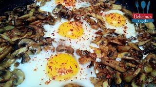 Simple, easy and nutritious mushroom omelette