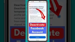 How to Deactivate Facebook Account | Deactivate Facebook Account 2023 #shorts #shortvideo #facebook