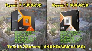 AMD Ryzen 7 7800X3D vs AMD Ryzen 7 9800X3D + RTX 4080 | Test in 7 Games | 4K UHD(3840x2160)