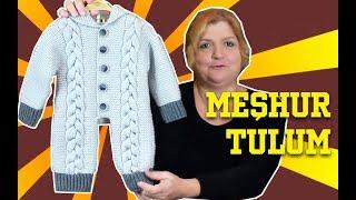 Örgüden Kapşonlu Tulum - Meşhur Örgü Modeli - Hooded baby overall- eng sub