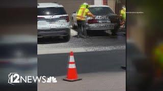 Construction mishap leaves homes, cars covered in sticky sealant