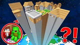 JJ and Mikey Found The TALLEST VILLAGE on PLANET in Minecraft Maizen!