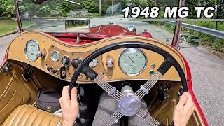 1948 MG TC - Driving The Deadly Tin Can Your Grandfather Raced (POV Binaural Audio)