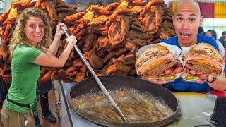 MONSTER Mexican Tortas in Monterrey - CHICHARRÓN MOUNTAIN & GIANT TORTA + MEXICO STREET FOOD TACOS