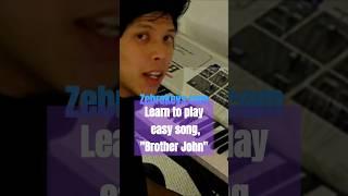 Learn to play easy piano "Brother John" for beginners #zebrakeyslearnsongs