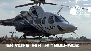 SkyLife Bell 430 rescue helicopter at Fresno Airport