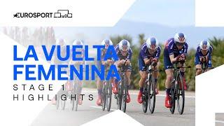 SNEAKY VICTORY!  | La Vuelta Femenina Stage 1 Team Time Trial Highlights | Eurosport Cycling