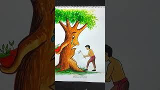 save trees save earth #shorts#youtubeshorts#savetrees#savetheworld#art