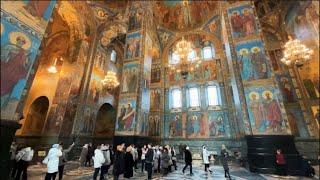 Inside of The Church of The Savior on Spilled Blood in St Petersburg, Russia