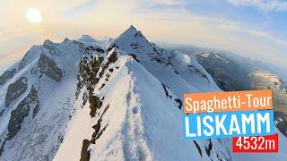 Gorgeous Liskamm ridge (4'532m) and Spaghetti Tour, Monte Rosa (Switzerland)