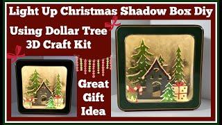 Light Up Christmas Shadow Box Diy Using Dollar Tree 3D Craft Kit