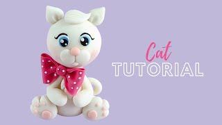 Cat - Fondant Cake Topper Tutorial I How to make a fondant cat