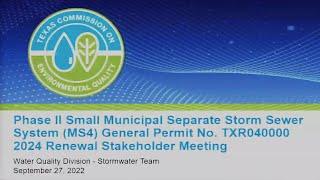 Stormwater Stakeholder Group Meeting - September 27, 2022