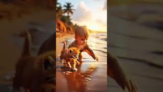 A Baby and His Hero Kitten #catstory #animation #meowmongs