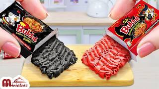 Best Korean Street Food  Miniature Spicy Buldak, Cheese & Black-Bean Noodles | ASMR Mini Cooking