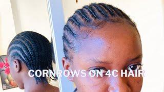 How to do cornrows on your own Natural 4C hair