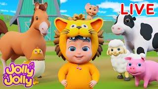 LIVEOld MacDonald, ABC Song, Five Little Monkeys + More Jolly Jolly Nursery Rhymes & Kids Songs