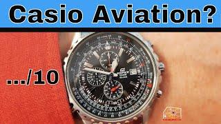 Casio Edifice EF527D 1AV review | aviation watch with a slide rule and chronograph