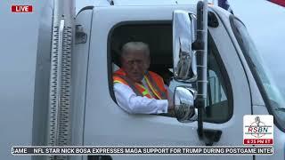 WATCH: Trump Drives a GARBAGE TRUCK in Response to Joe Biden - 10/30/24