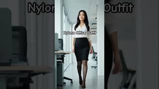 Sheer black pantyhose for work! Nylons stockings tights hosiery legs heels fashion girl model
