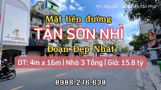 Bán nhà mặt tiền đường Tân Sơn Nhì, quận Tân Phú (4m x 16m vuông) đủ lộ giới, Nhà 3 Tầng, Giá 15.8tỷ