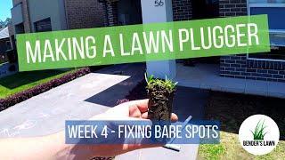 Making DIY Lawn Plugger - Fixing Bare Spots with Grass Plugs - Kikuyu Lawn Care