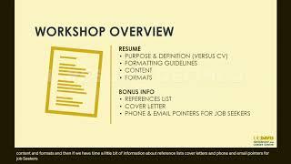 Resume Basics Workshop