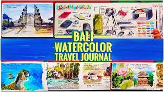 Bali Watercolor Travel Journal - Flip Through plus Behind the scenes and drone shots