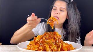 PAPPARDELLE PASTA BOLOGNESE | MUKBANG | ASMR | EATING SOUNDS