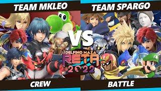 Delfino Maza RETA 2022 CREW BATTLE - Team Mkleo Vs. Team Spargo - SSBU Smash Ultimate