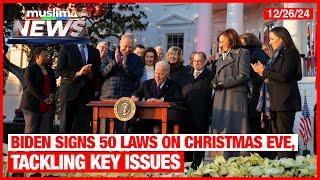 Biden Signs 50 Laws On Christmas Eve, Tackling Key Issues | Muslim News | Dec 26, 2024