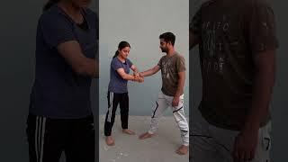 Hand grab self defence technique for girls #selfdefense  #njclan #youtube