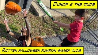 Smashing rotten Halloween pumpkins vlog