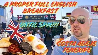 HANG OVER CURE - Full English Breakfast at Heads & Tails British Pub, Costa Adeje - Tenerife