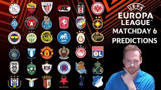 My Europa League Matchday 6 Predictions