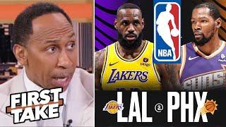 FIRST TAKE | LeBron James will outduel Kevin Durant tonight! - Stephen A. previews Lakers vs. Suns