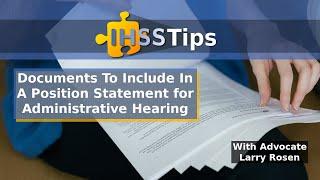 Documents To Include In A Claimant Position Statement for Administrative Hearing | Full | IHSS Tips