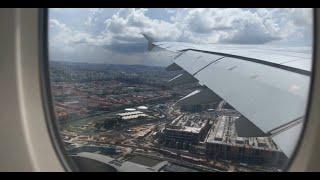 Emirates A380 Airbus Dubai to Singapore's Changi Airport -  Beautiful Approach, Landing and Taxi in