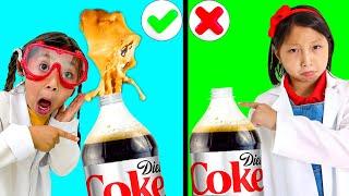 Maddie and Eva’s Soda & Mentos Science Experiment Surprise for Kids