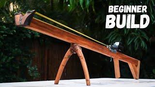 How to Make Beginner Slingshot Rifle | Hand Tools Only (& Drill)