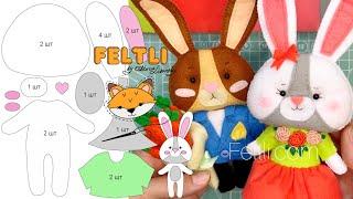 Зайка из фетра своими руками / Выкройка зайки / DIY felt bunny / Зайчик из фетра / Выкройка зайчика