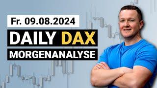 DAX bleibt im Erholungsmodus! | Daily DAX Morgenanalyse am 09.08.2024 | Florian Kasischke