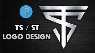 How to Make Monogram Logo Design on Pixellab  Android || Letter TS / ST Logo Design