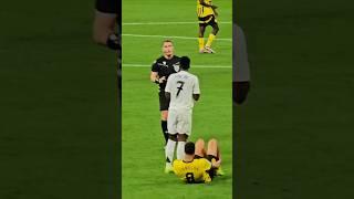 VINICIUS AVISADO POR EL ÁRBITRO EN EL 5-2 DEL REAL MADRID AL DORTMUND #football #shorts #realmadrid