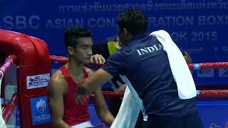 Murodjon Akhmadaliev (UZB) vs. Shiva Thapa (IND) Asian Championships 2015 SF's (56kg)