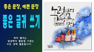 [캘리와 그림] 좋은 글귀 쓰기/노력하지 않고 얻을 수 있는 것은 아무것도 없다/ 붓드로잉/ 눈풍경/ 예쁜글씨쓰기