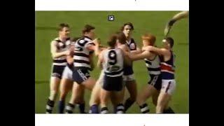 AFL Fight/Melee Billy Brownless all-in brawl Bulldogs VS Geelong 1995